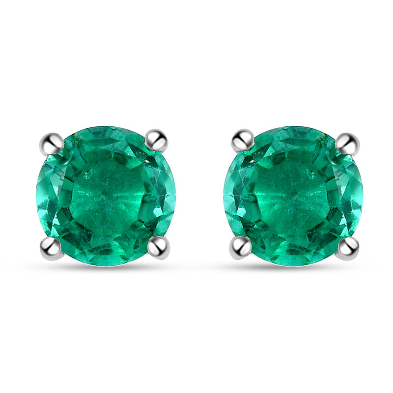 Smaragd-Triplett-Quarz Ohrringe, 925 Silber platiniert ca. 4,74 ct image number 0