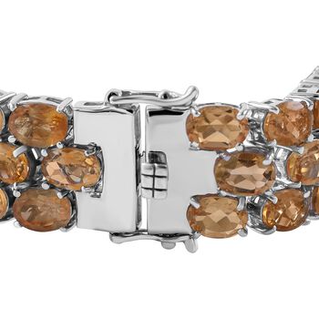 Citrin Armband ca. 19 cm 925 Silber rhodiniert ca. 49.68 ct