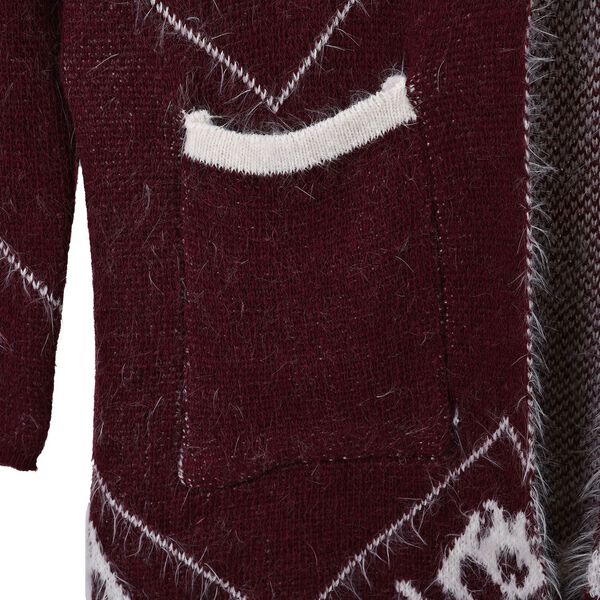 Kuscheliger Winter-Cardigan mit 2 Taschen, Einheitsgr&ouml;&szlig;e, burgunderrot image number 6