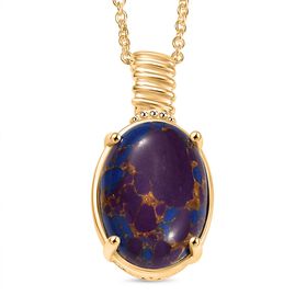 Lila Türkis Anhänger mit 50cm Kette - 18 ct.