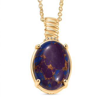 Lila T&uuml;rkis Anh&auml;nger mit 50cm Kette - 18 ct.