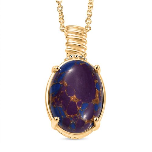 Lila Türkis Anhänger mit 50cm Kette - 18 ct. image number 0