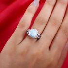 Larimar und Tansanit Solitär Ring 925 Silber Platin-Überzug image number 2