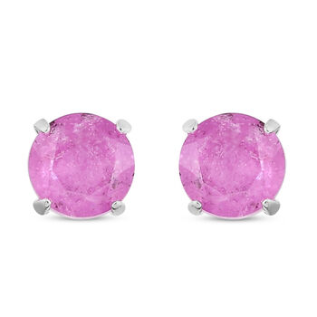 Ilakaka rosa Saphir-Ohrstecker, (Fissure gef&uuml;llt), 925 Silber ca. 1,37 ct