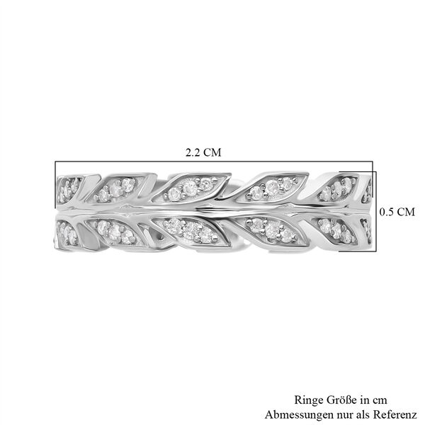 Weißer Diamant Ring, 925 Silber platiniert (Größe 18.00) ca. 0.33 ct image number 5