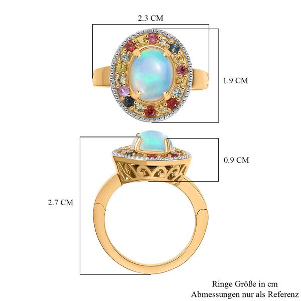 D&rsquo;Joy AA Nat&uuml;rlicher, &auml;thiopischer Welo Opal und mehrfarbiger Saphir Ring - 2,80 ct. image number 6