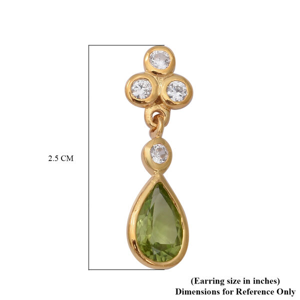 Nat&uuml;rliche Peridot und Zirkon-Ohrh&auml;nger in Silber, 3,44 ct. image number 4