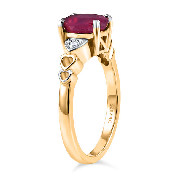 D'Joy afrikanischer Rubin und Zirkon zweifarbiger Ring - 1,99 ct. image number 4