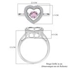 Rosa und weißer Zirkonia Ring in Herzform, 925 Silber rhodiniert (Größe 19.00), ca. 1,02 ct image number 6