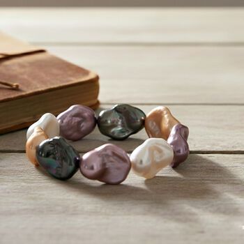 Flexibles mehrfarbiges Fancy Muschelkernperle Armband