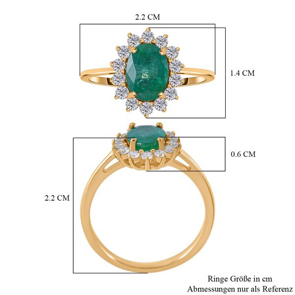AAA Kagem Sambischer Smaragd und  Diamant Ring, ca. 1,54 ct image number 4