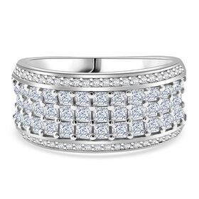 LUSTRO STELLA - Weißer Zirkonia Ring 925 Silber rhodiniert (Größe 18.00)