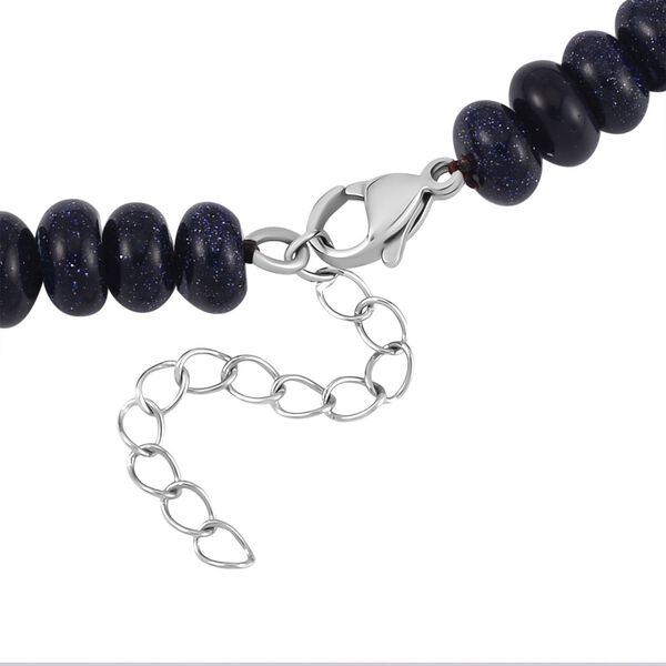 Blaue Sandstein Halskette, 45+5 cm - 200 ct. image number 4