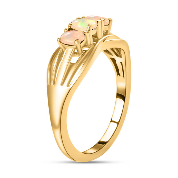 Nat&uuml;rlicher, &auml;thiopischer Welo Opal Ring, 925 Silber vergoldet (Gr&ouml;&szlig;e 16.00) ca. 0.36 ct image number 5