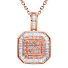 Natürlicher, rosa Diamant, Weißer Diamant Anhänger mit Kette, SGL Zertifiziert 925 Silber Roségold Vermeil ca. 0.33 ct image number 0