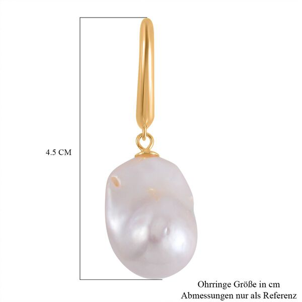 13-16 mm weiße Barockperlen-Ohrringe image number 6