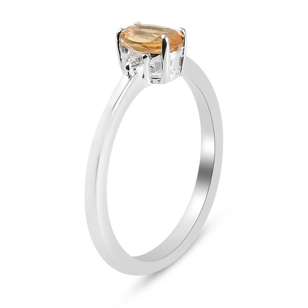 Citrin und Wei&szlig;er Simulierter Diamant Ring 925 Silber  ca. 0,50 ct image number 4