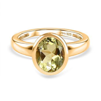 D'Joy AAA Ouro Verde-Quarz Ring 925 Silber 750 Vergoldet (Gr&ouml;&szlig;e 20.00) ca. 2,55 ct