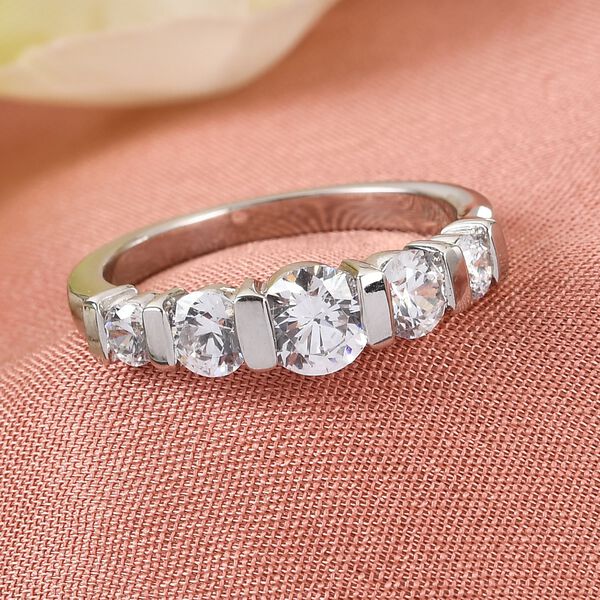 LUSTRO STELLA Hergestellt mit ZIRKONIA Ring 925 Silber Platin-&Uuml;berzug (Gr&ouml;&szlig;e 16.00) ca. 2,16 ct image number 2