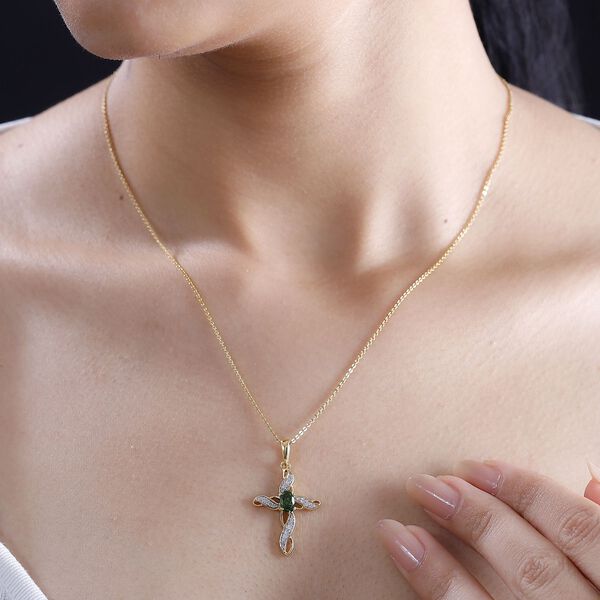 Natürlicher Chromdiopsid und Zirkon-Anhänger - 0,67 ct. image number 3