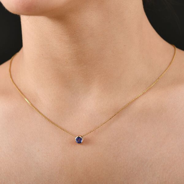 AAAA Tansanit Anh&auml;nger in 585 Gold - 0,90 ct. image number 3