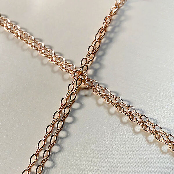 Oval Stern-Kette, ca. 76 cm, 925 Silber Ros&eacute;gold-&Uuml;berzug ca. 3,40g image number 2