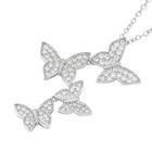 Weiße Zirkonia-Schmetterlings-Halskette 45+5 cm in Silberton - 3 ct. image number 3