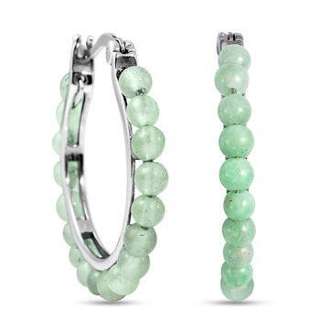 Gr&uuml;ne Aventurin-Creolen, Edelstahl ca. 2,50 ct