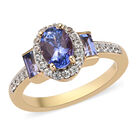 AA Tansanit und Zirkon-Ring, 925 Silber 585 Gelb Vermeil  ca. 1,41 ct image number 3