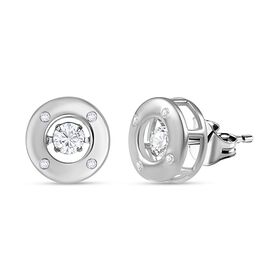 Moissanit Ohrringe, 925 Silber rhodiniert - 0,58 ct.