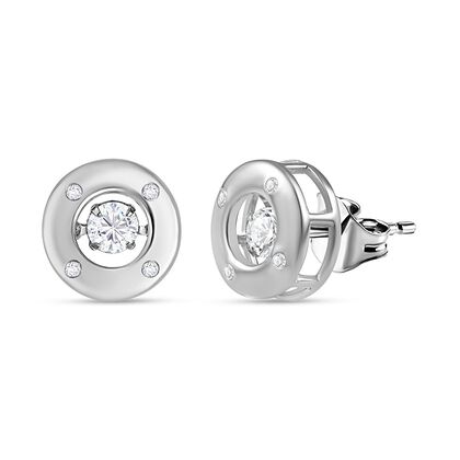 Moissanit Ohrringe 925 Silber rhodiniert ca. 0.58 ct