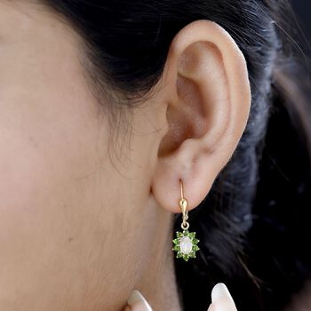 AA nat&uuml;rliche Welo Opal und Chormdiopsid-Ohrringe - 1,64 ct.