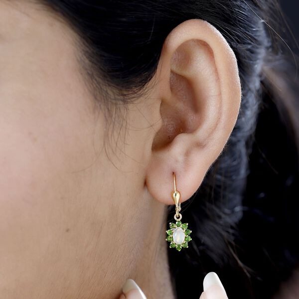 AA nat&uuml;rliche Welo Opal und Chormdiopsid-Ohrringe - 1,64 ct. image number 4