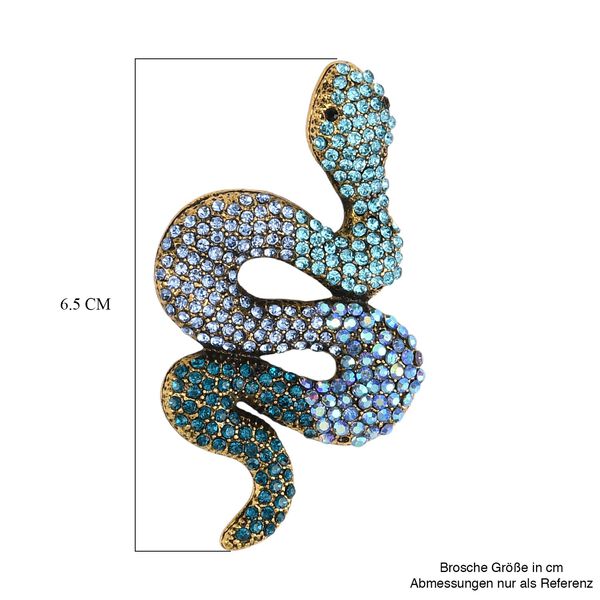 Mehrfarbiger Kristall Brosche Antikes Gold image number 5