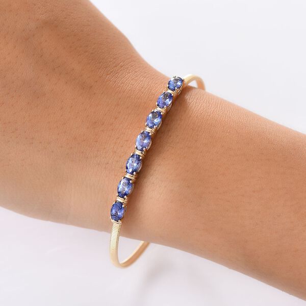 AAA Tansanit Armreif in 375 Gold, 19cm - 4,56 ct. image number 3