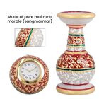 Handcrafted Makrana Marble Table Clock with Rajasthani Hand Enamelling
Size 15x5 Cm
Colour-  Red image number 3