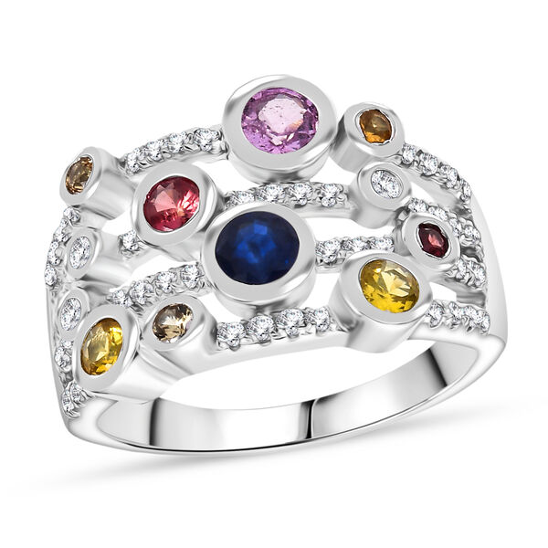 Multi Saphir und Moissanit Ring - 1,48 ct. image number 3
