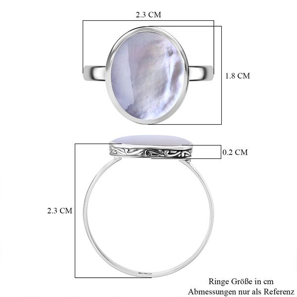 Royal Bali - Perlmutt Ring 925 Silber (Größe 21.00) image number 6