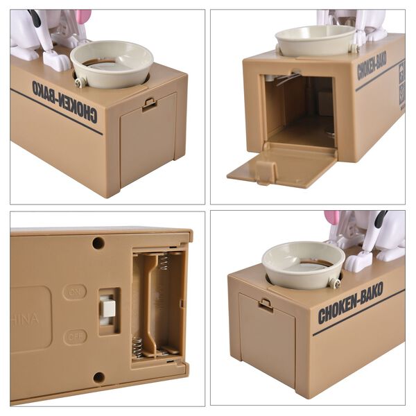 M&uuml;nzstehlende Hunde-Spardose, 2x AA Batterien (nicht inkl.), 16.3x9x17 cm, Wei&szlig; image number 4