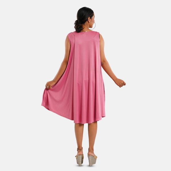 Knielanges Sommerkleid mit Seitentaschen, Einheitsgr&ouml;&szlig;e Rosa image number 1