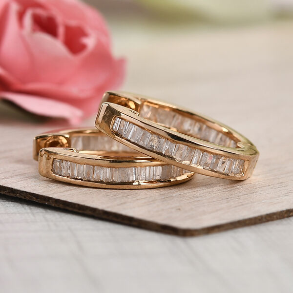 Diamant Creolen in Silber image number 2