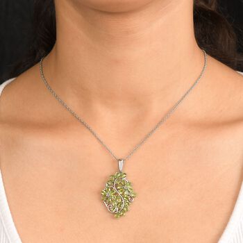 Peridot Anh&auml;nger mit 50cm Kette - 6,21 ct.