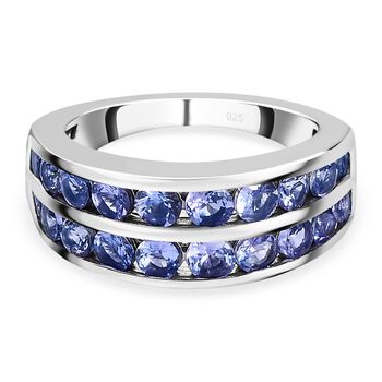 AA Tansanit Ring, 925 Silber rhodiniert (Gr&ouml;&szlig;e 18.00) ca. 1.84 ct