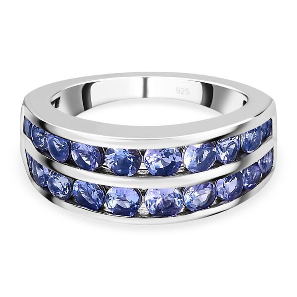 AA Tansanit Ring, 925 Silber rhodiniert (Gr&ouml;&szlig;e 18.00) ca. 1.84 ct