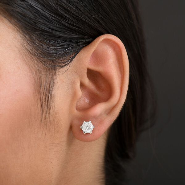 D'Joy 161 Facettiert Moissanit Ohrringe 925 Silber rhodiniert ca. 1,75 ct. image number 2