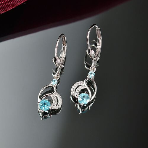 D’joy AA Betroka Blauer Apatit Ohrringe 925 Silber rhodiniert ca. 0,90 ct. image number 1