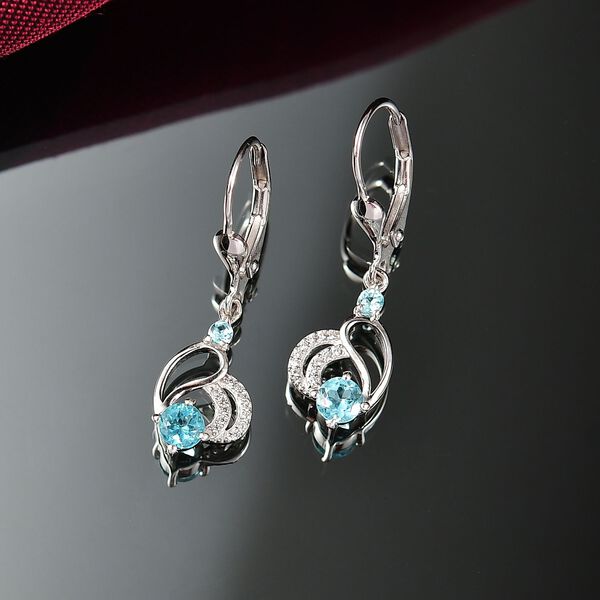 D’joy AA Betroka Blauer Apatit Ohrringe 925 Silber rhodiniert ca. 0.90 ct image number 2