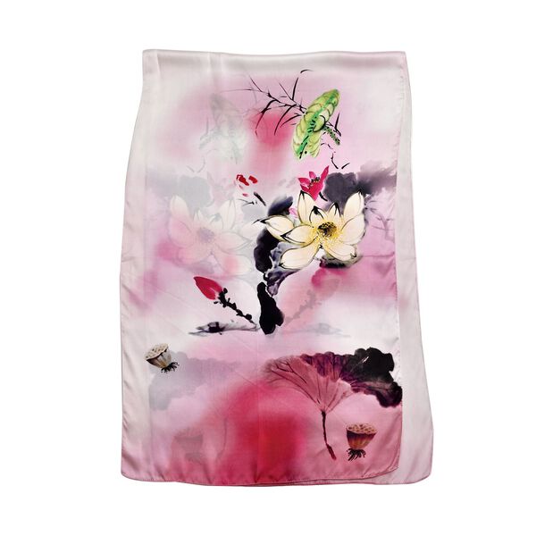 LA MAREY – Kreppsatin Seidenschal, rosa image number 6