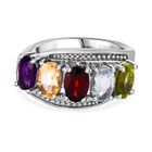 Mehrfarbiger Ring, Edelstahl, (Größe 16.00) ca. 2.53 ct