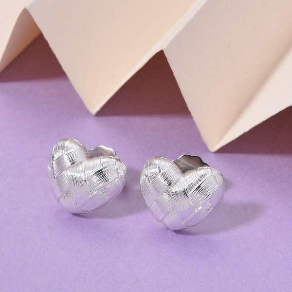 Wei&szlig;e Herz Ohrringe, Nickelfreies Messing image number 2